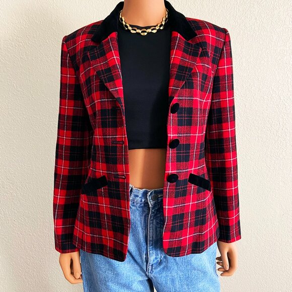 Pendleton Jackets & Blazers - Vintage Wool Pendleton Checkered Red Black Blazer Jacket